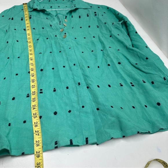Fridaze linen Green Button-Up Women's Top size L - Picture 5 of 9